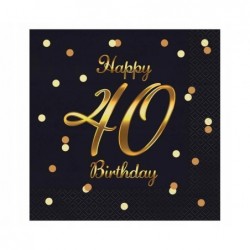 Dekoracje na 40 czterdzieste urodziny czarno złote
