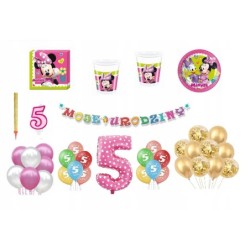 Zestaw Myszka Minnie 7 Urodziny Balony