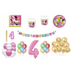 Zestaw Myszka Minnie 7 Urodziny Balony