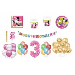 Zestaw Myszka Minnie 7 Urodziny Balony