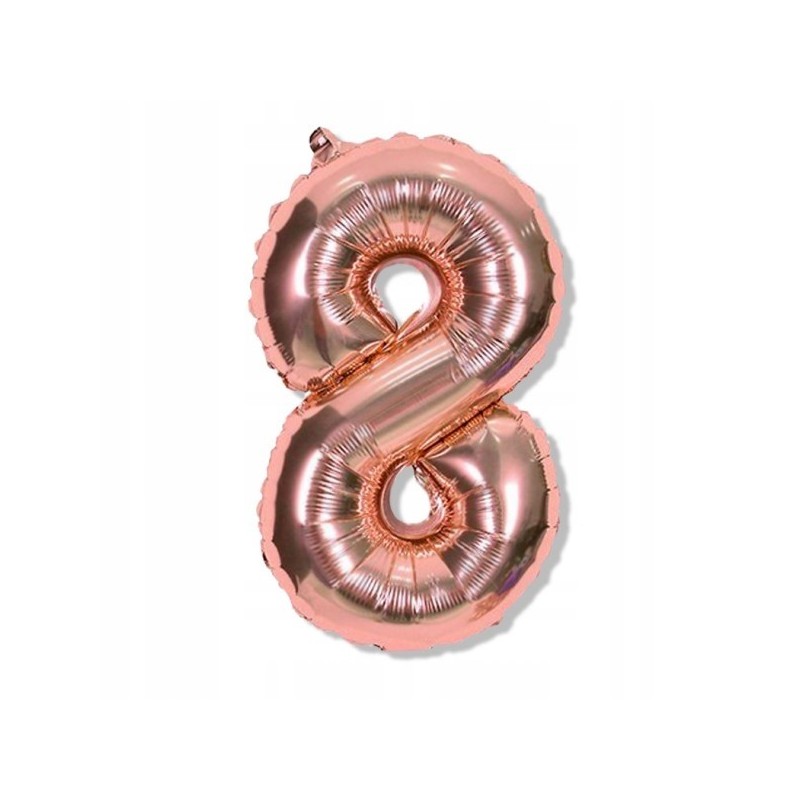 Balon Cyfra 8 złoto Rose Gold 40 cm