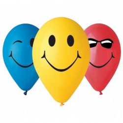 Balony "3 Uśmiechy", kolorowe- 5 sztuk