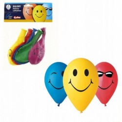 Balony "3 Uśmiechy", kolorowe- 5 sztuk