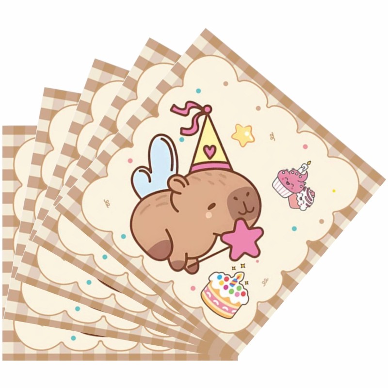 Serwetki papierowe z kapibarą – Happy Birthday – 20 szt.