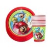 Zestaw Talerzyki + Kubeczki + Serwetki Papierowe Super Mario 40 szt