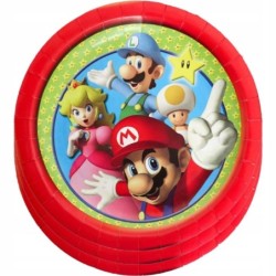 Zestaw Talerzyki + Kubeczki + Serwetki Papierowe Super Mario 40 szt