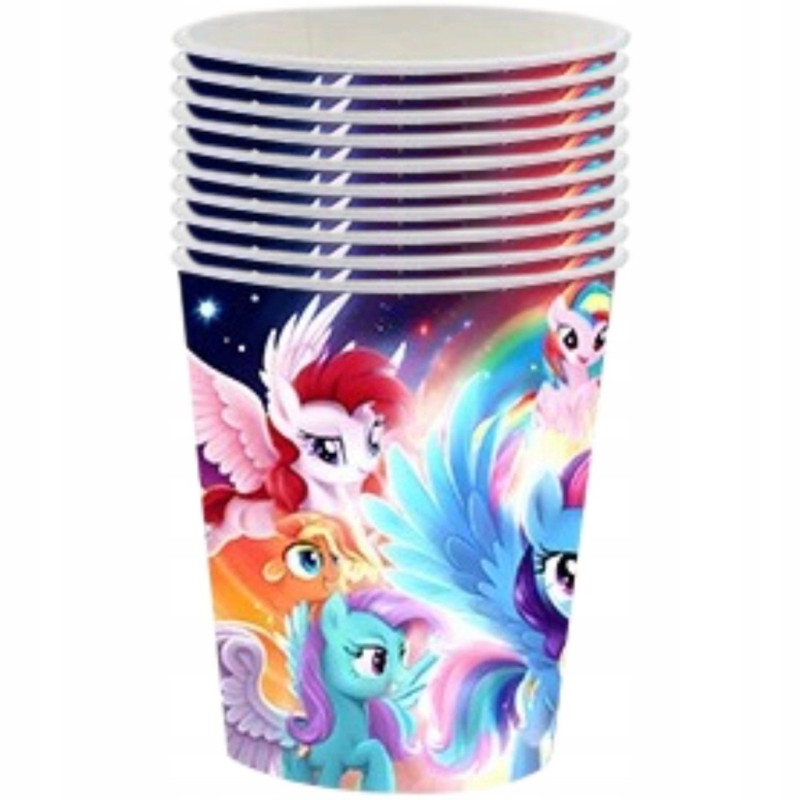 Kubeczki papierowe My Little Pony 10 szt dekoracja urodzinowa