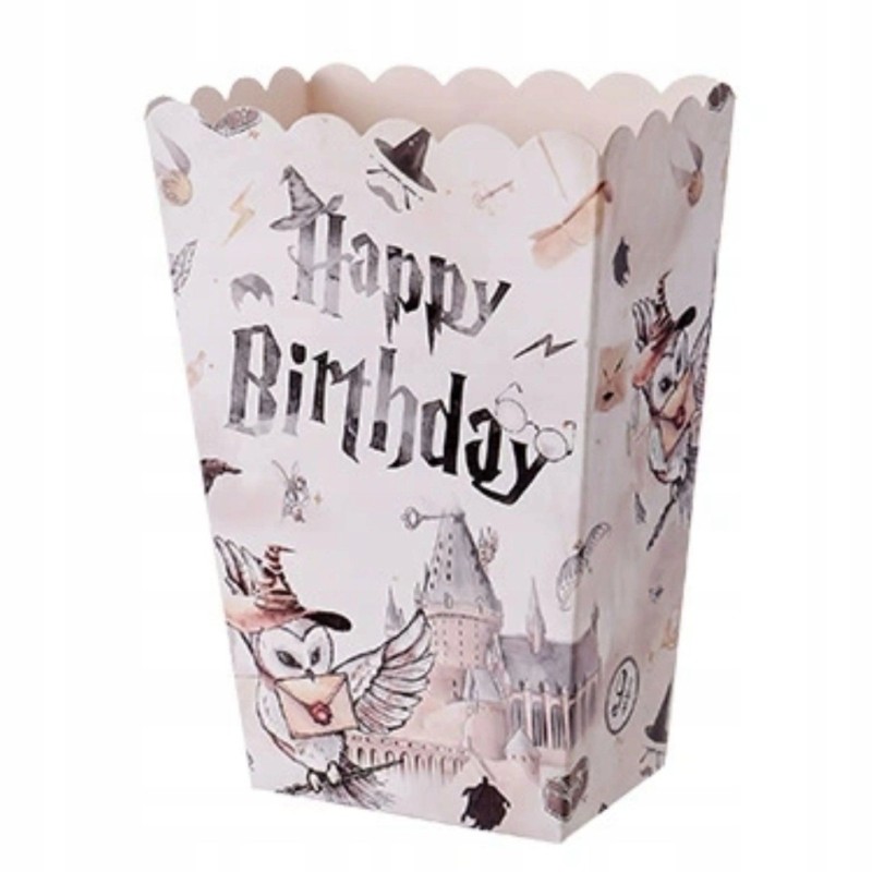 Pudełka na popcorn Harry Potter 6 szt. 13x9 cm na urodziny dekoracja stołu