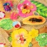 Talerzyki papierowe Tropikalne kwiaty 6 sztuk Aloha Hawaje Summer Lato A45
