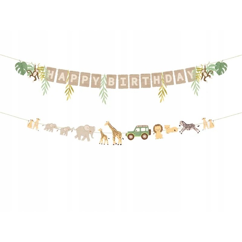 Baner Happy Birthday Safari, 180 cm, mix