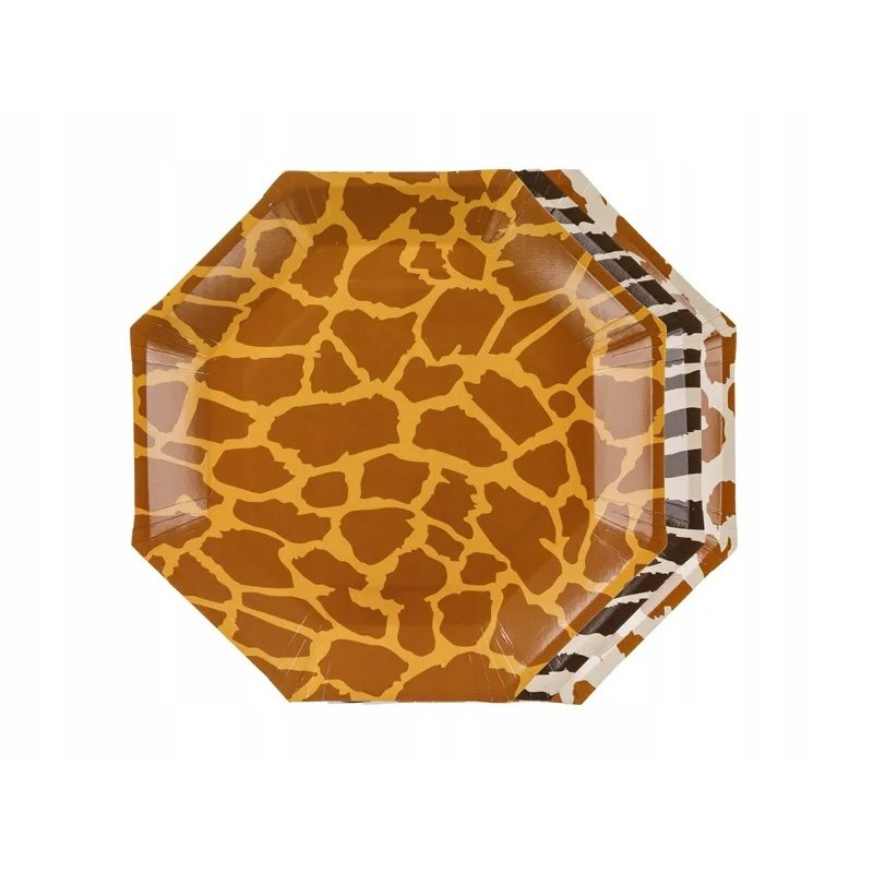 Talerzyki Safari cętki, 23 cm, mix