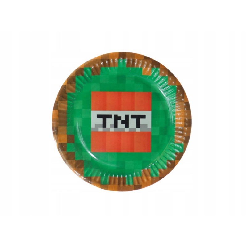 Talerzyki TNT Congee Piksele 18 cm 6 szt.