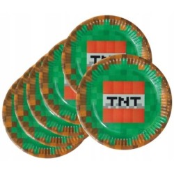 Talerzyki TNT Congee Piksele 18 cm 6 szt.