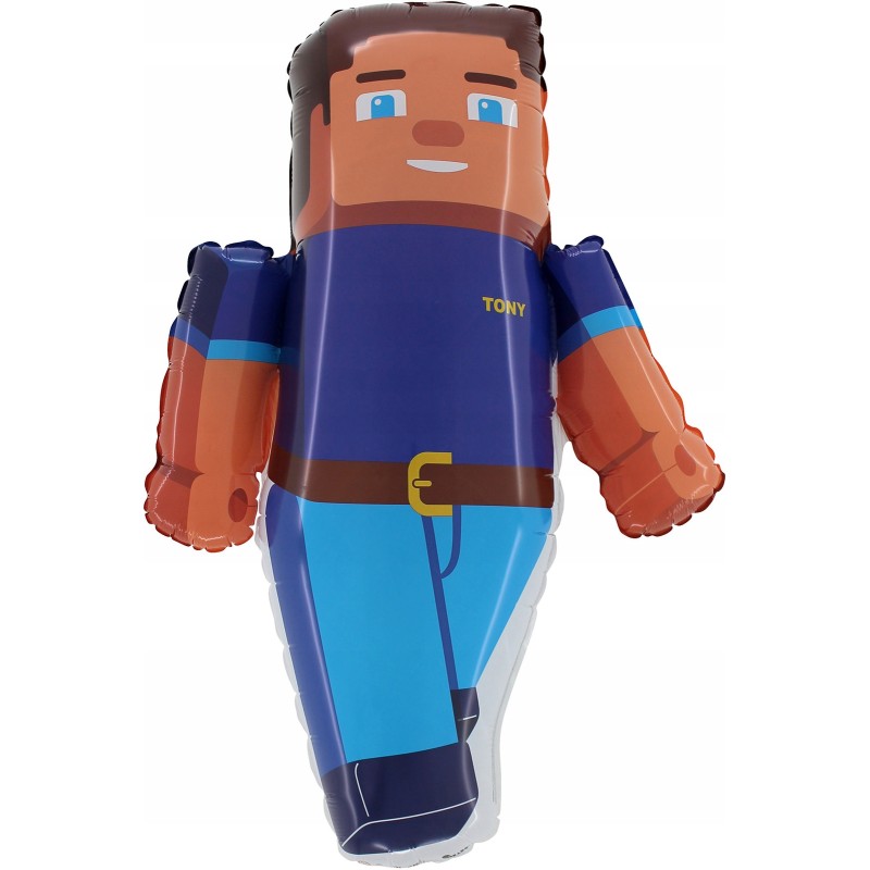 Balon foliowy Grabo Tony Steve Minecraft, 50x76 cm Hel Piksele