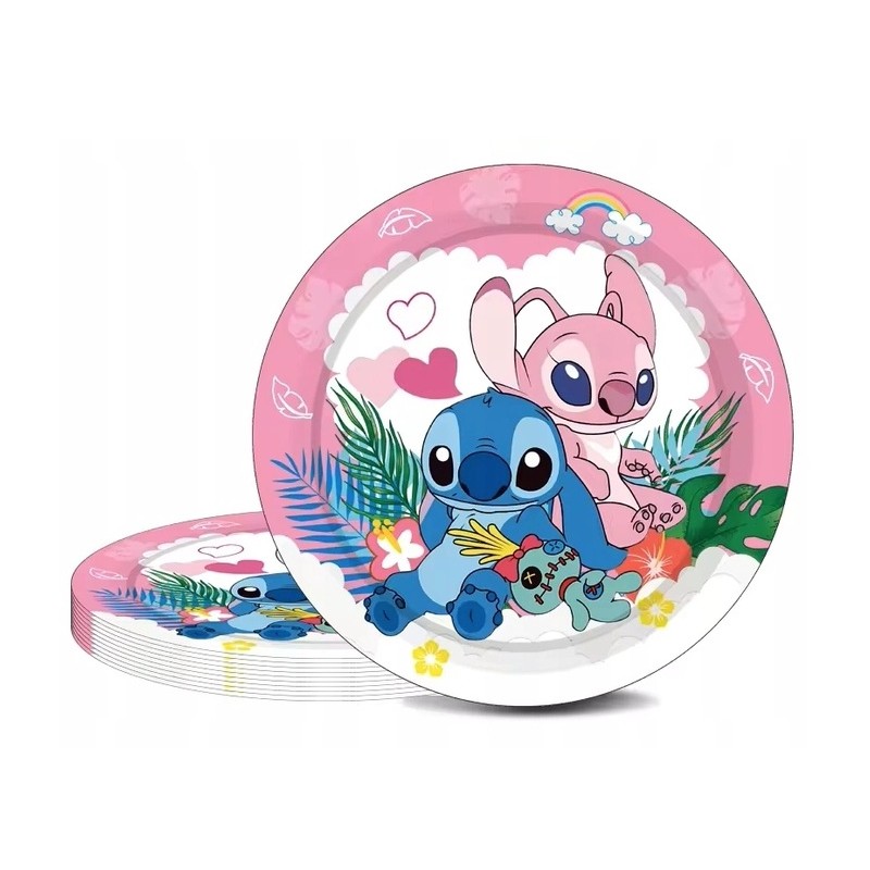 Talerzyki Papierowe Stitch i Angel – Zestaw 10 szt nr 1