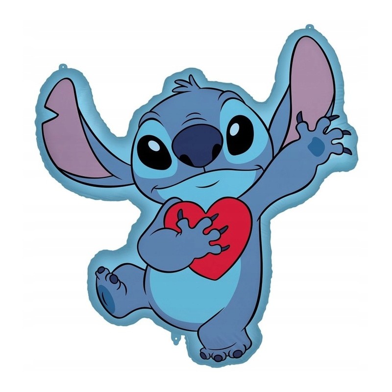 Balon foliowy STITCH z sercem 75x86 cm Urodziny