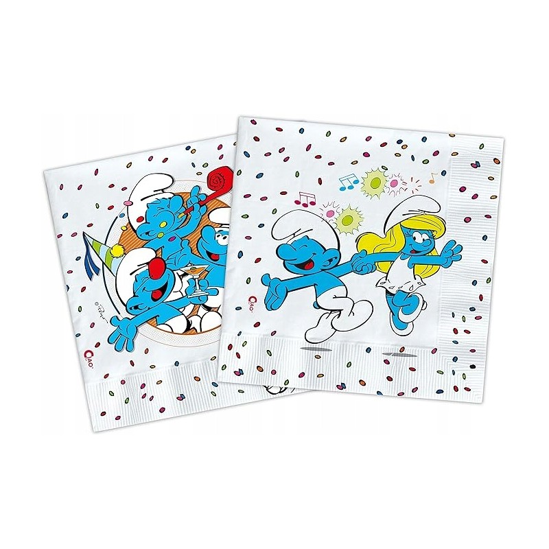 Serwetki papierowe 33x33, 20 szt/op, Smerf , Smerfetka , Papa Smerf Smerfy