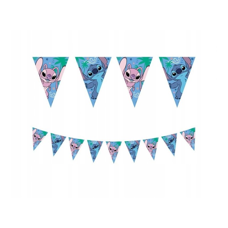 Baner papierowy flagi, Stitch & Angel Disney, 120 x 180 cm, (FSC), 1 szt.