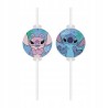 Słomki urodzinowe Stitch & Angel - 4 szt