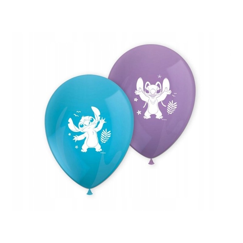 Balony gumowe Stitch & Angel Disney, 8 szt.