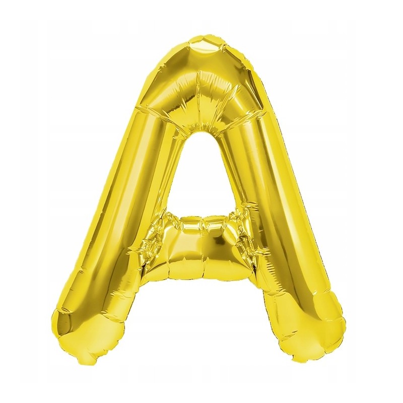Balon Foliowy złota litera A - 40 cm Litery Balony