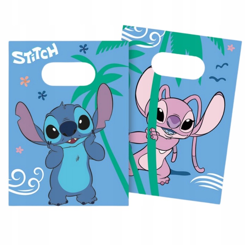 Torebki papierowe Procos Stitch & Angel niebieskie 4 sztuk