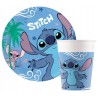 Zestaw Talerzyki Kubeczki papierowe Stitch & Angel Urodziny