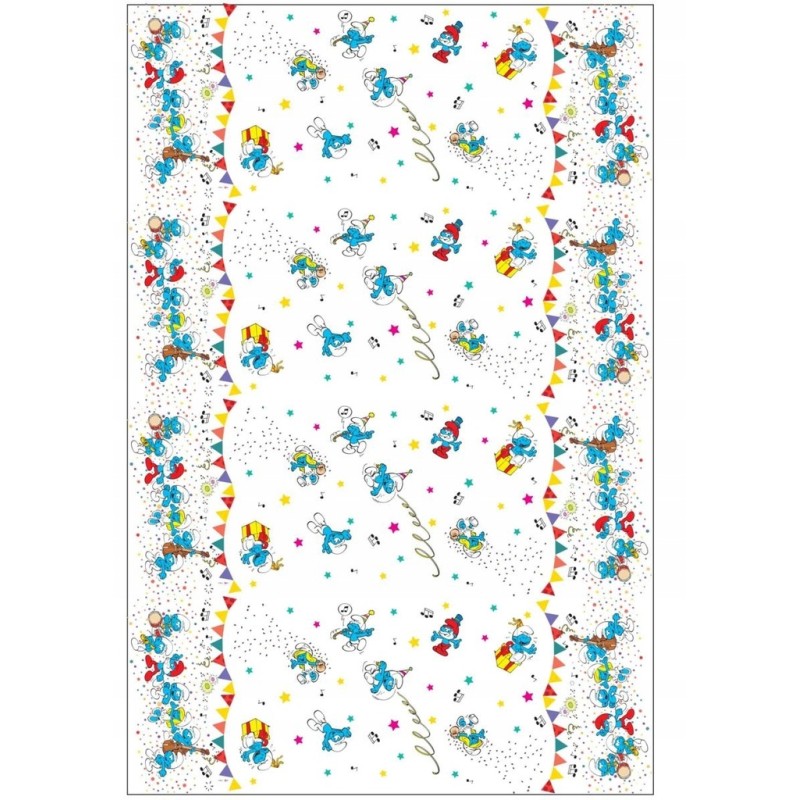 Obrus plastikowy Smerfy, 120x180 cm Smerf , Smerfetka , Papa Smerf