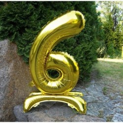 Balon cyfra złota stojąca 6 - 40 cm