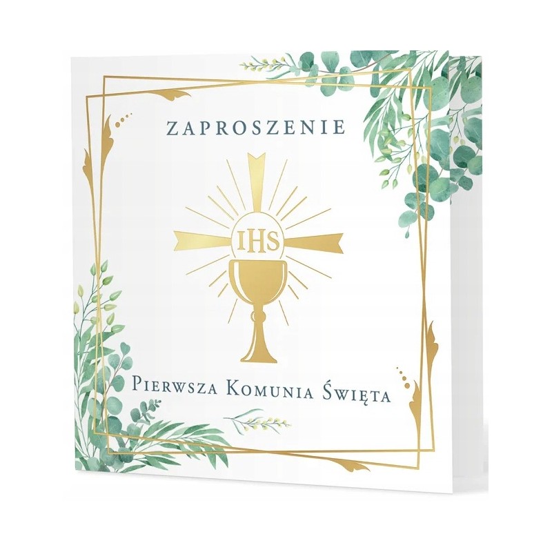Zaproszenie zaproszenia na Komunię komunia Kielich IHS 10 szt -nr 1