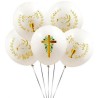 Balony lateksowe Pierwsza Komunia Święta 62834 Gołąbki IHS Krzyż Listki