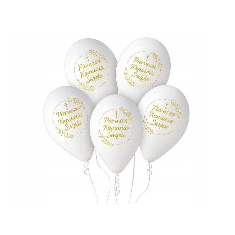 Balony Premium Pierwsza Komunia Św. kłosy 5 szt