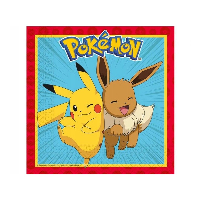 Serwetki papierowe Pokemon 20 cm 8 szt. Urodziny
