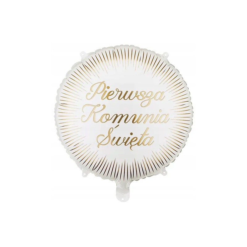 Balon Foliowy Komunijny PIERWSZA KOMUNIA ŚWIĘTA Dekoracja Okrągły 45cm