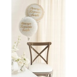 Balon Foliowy Komunijny PIERWSZA KOMUNIA ŚWIĘTA Dekoracja Okrągły 45cm