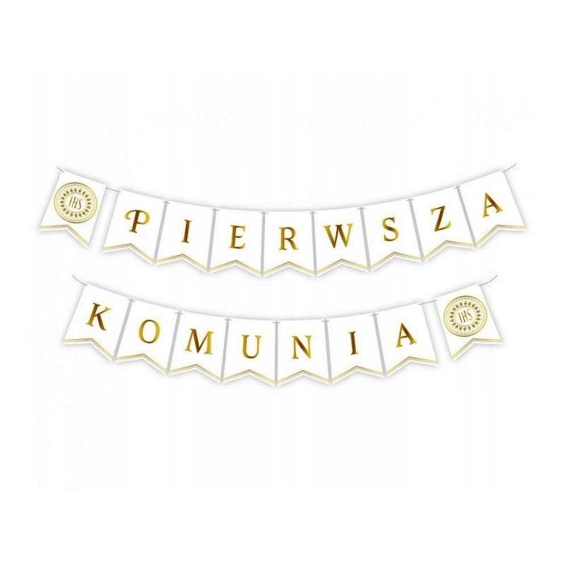 Baner Komunijny Pierwsza Komunia flagi 13.5x17.5 cm, 2x300 cm