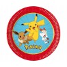 Talerzyki papierowe Pokemon 20 cm 8 szt. Urodziny
