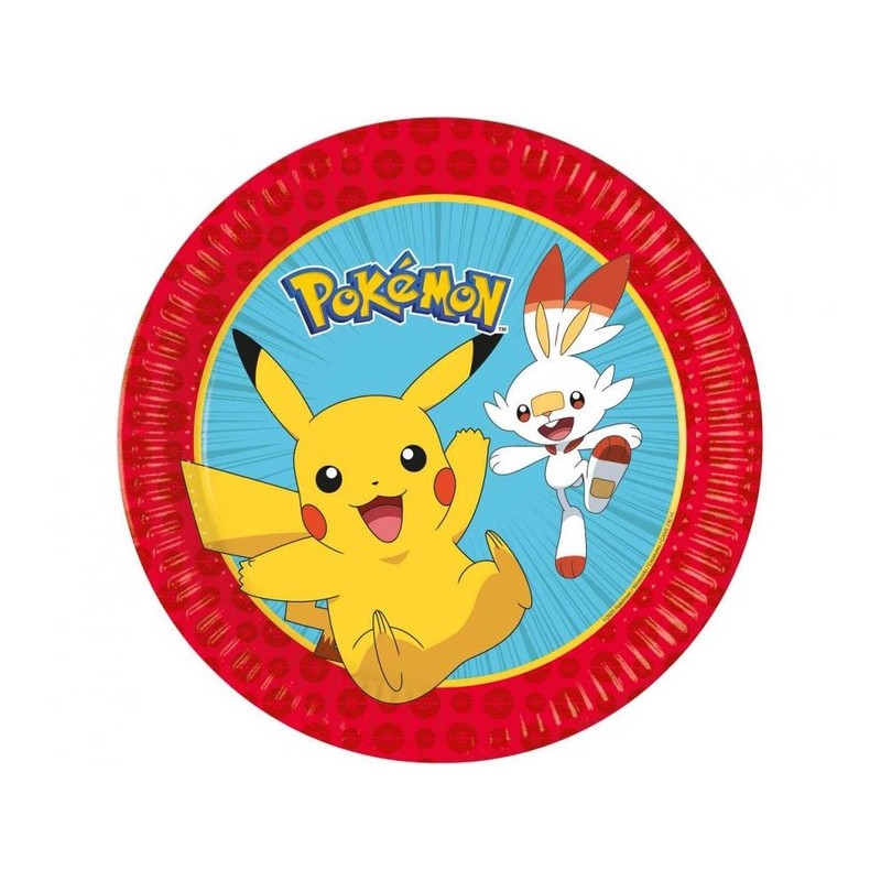 Talerzyki papierowe Pokemon 23 cm 8 szt. Urodziny