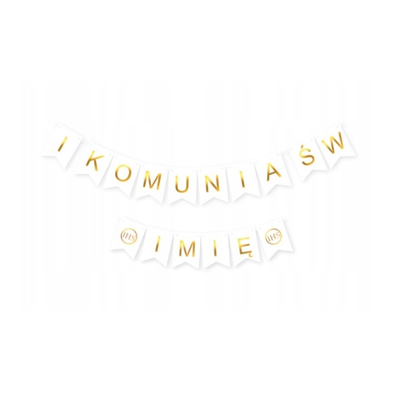 Baner I Komunia Święta Balony + Imię Dekoracje Komunijne