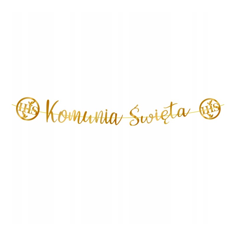 Baner Komunia Święta IHS napis złoty 150