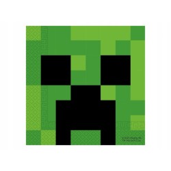 Zestaw kubeczki talerzyki serwetki obrus 37szt Minecraft Urodziny
