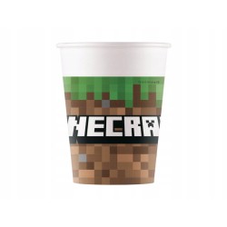 Zestaw kubeczki talerzyki serwetki obrus 37szt Minecraft Urodziny