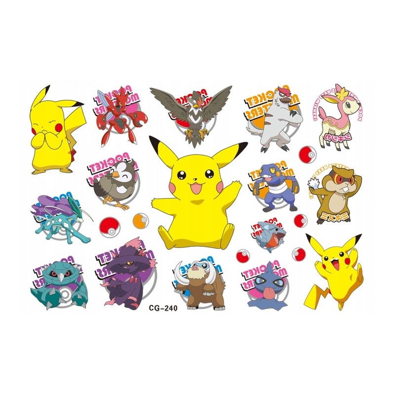 Tatuaże dla Dzieci Pokemon, Pikachu CG240