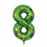 Balon 8 Urodziny Cyfra Jeden Foliowy Zielony 100 cm Minecraft Piksele