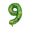 Balon 9 Urodziny Cyfra Jeden Foliowy Zielony 100 cm Minecraft Piksele