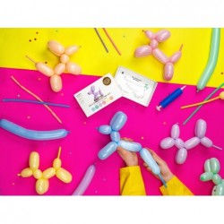Balony modeliny pastelowe 130cm z pompką, mix