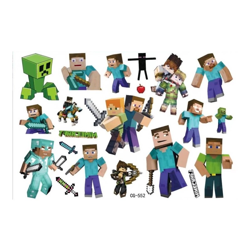 Tatuaże dla Dzieci Game, Minecraft, Piksele CG 552