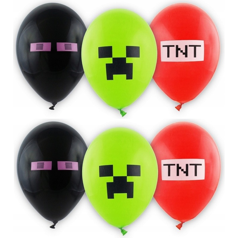 Balony GoDan klocki piksele 12 cali 6 sztuk