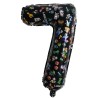 Balon foliowy cyfra 7 czarny – Piksele (80 cm) dla fana gier Minecraft