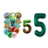Zestaw 5 urodziny Piksele Balony Foliowe i Gumowe Minecraft